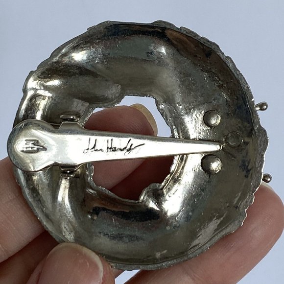 1990 John Hardy Butterfly Bamboo Scarf Clip Brooch Neiman Marcus Christmas - Picture 4 of 5